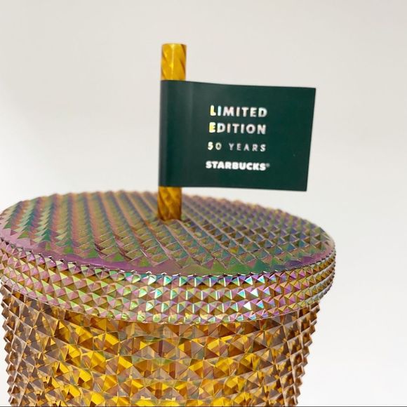 Starbucks Venti 50th Anniversary 50 Years Studded Tumbler Gold - Picture 2 of 4